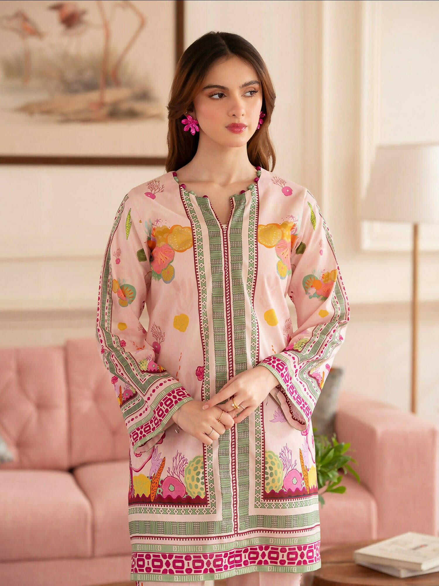 Mahnur Noir Lawn'26 Printed Co-Ord Set-N-07