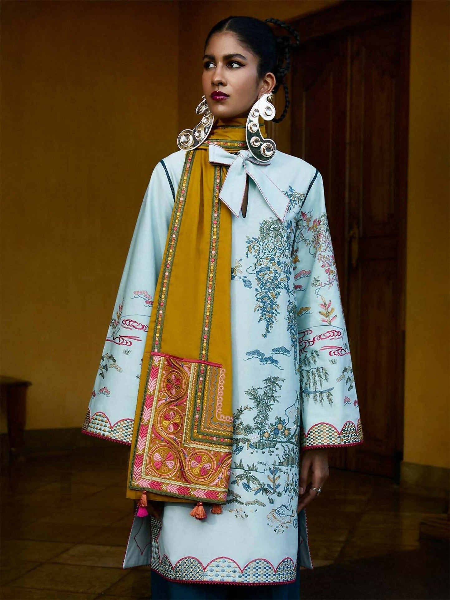 Jugnu by Hussain Rehar SS'25 Eid Pret Cotton Embroidered 2-Piece Suit-Jeena