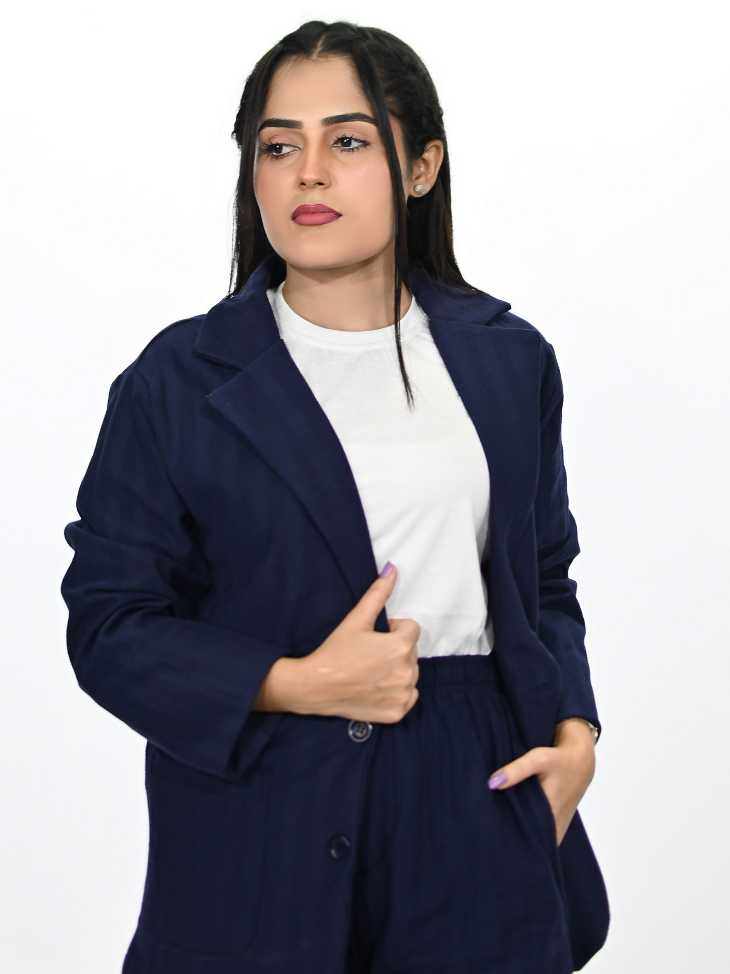 Jupiter Celebrity Self Textured Casual Pant Coat-14865