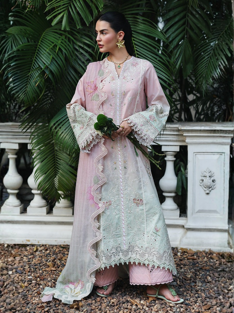 Qalamkar Qline Lawn Drop 1 Embroidered Unstitched 3 Piece Suit RP 04 Vanya