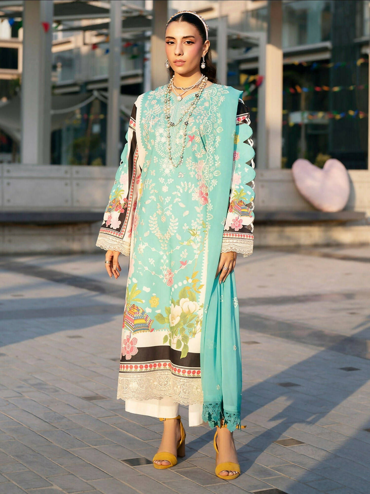 Mahnur Broadway Luxury Lawn'26 Embroidered Unstitched 3-Piece Suit-BW-007