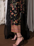 Hussain Rehar Basic Not Basic 3 Raw Silk Embellished Stitched 3-Piece Suit-Inky