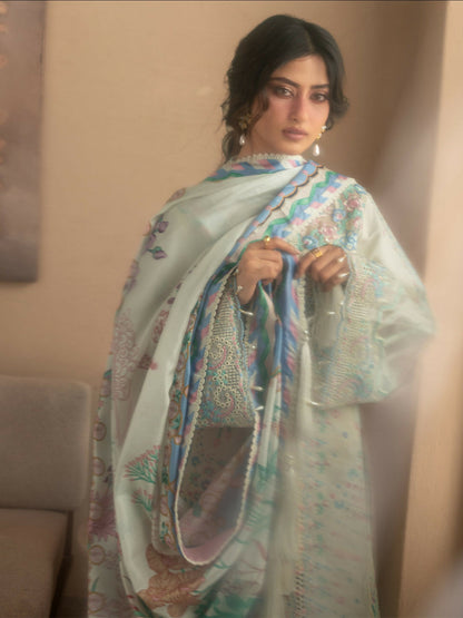 Mahnur Sirene Luxury Lawn'26 Embroidered Unstitched 3-Piece Suit-S-14