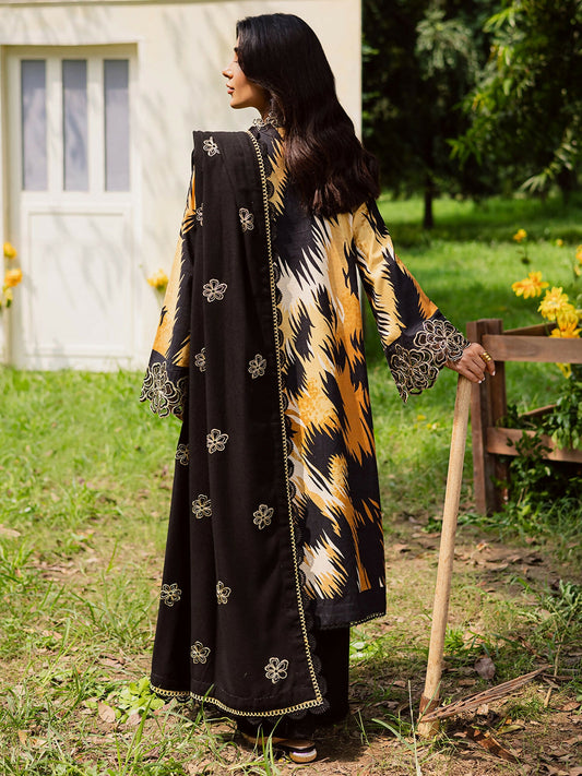 Mahnur Gardenia Khaddar Embroidered Unstitched 3-Piece Suit-GR-09