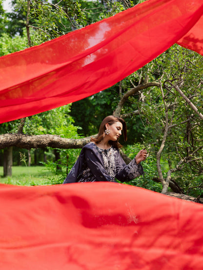 Parishay Rang e Sarma Khaddar Embroidered Stitched 3-Piece Suit-SAR-12