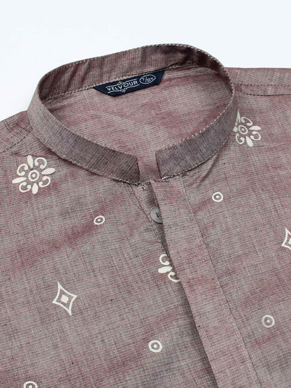 Velvour Boys Cotton Printed Stitched Kurta-VB203-A