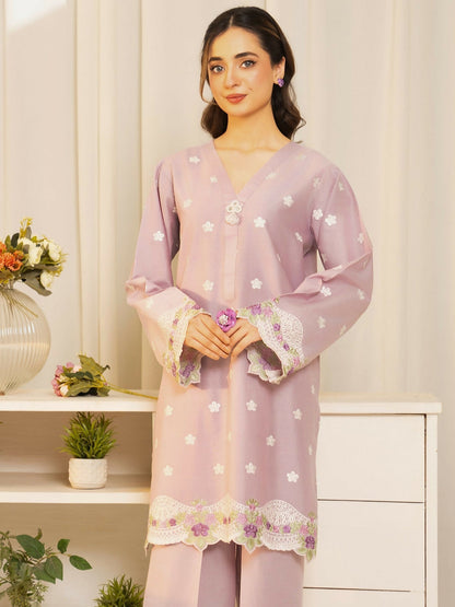 Mannat Clothing Summer Basics'25 Lawn Embroidered Stitched Suit-SB2020020