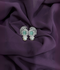 Glitter Jewellery Mint Green Crystal & Pearl Drop Earrings in Silver Finish