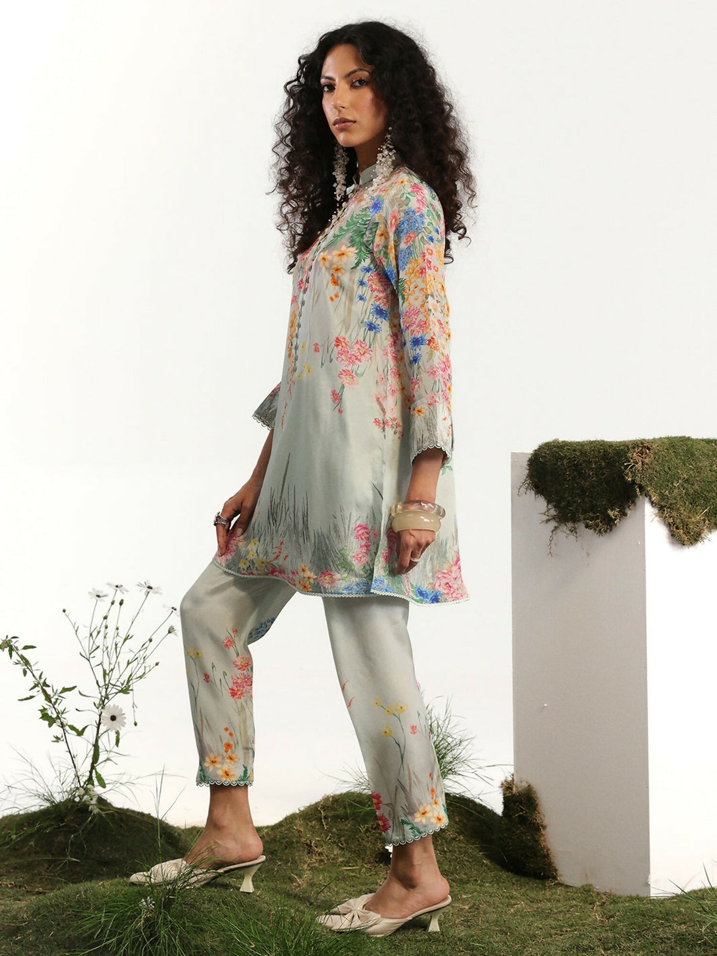 Binilyas Silk Digital Printed Co-Ord Set-30089