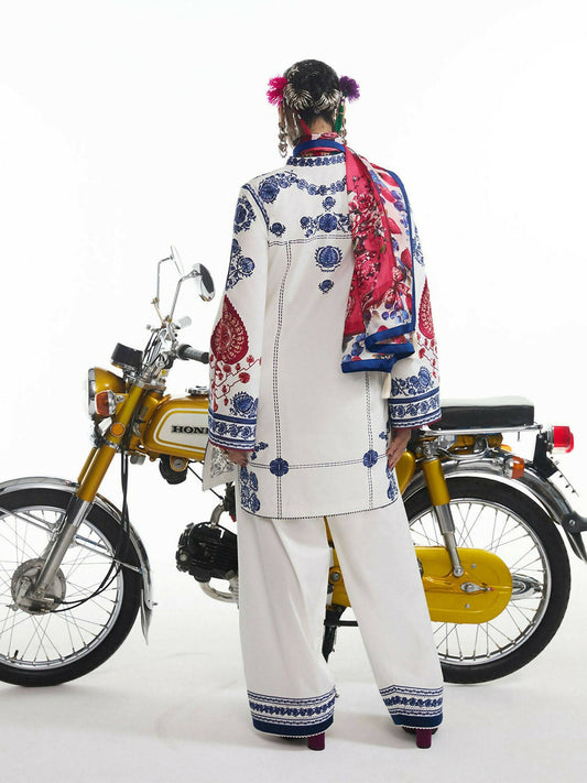 Jugnu by Hussain Rehar SS'25 Eid Pret Edit II Cotton Embroidered 2-Piece Suit-Tara