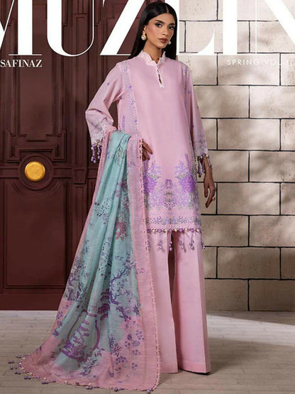 Sana Safinaz Muzlin Spring'25 Lawn Embroidered Unstitched 3-Piece Suit-12B