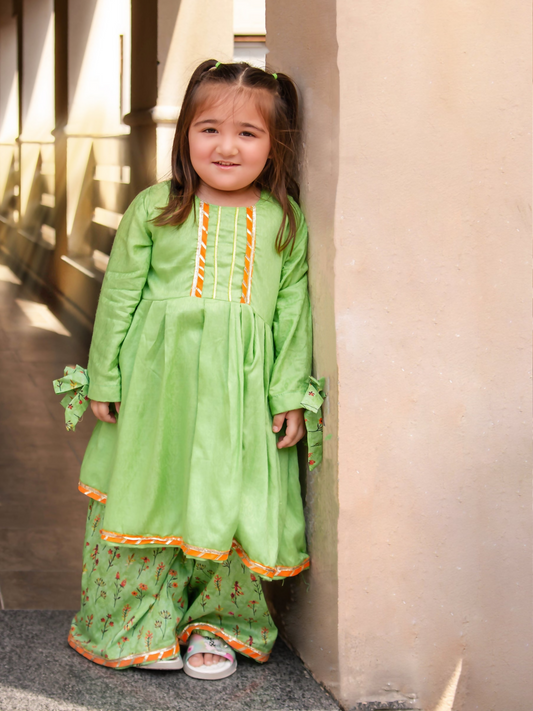 Kidoz Kloset Cotton Printed Stitched 2-Piece Suit-Daylily