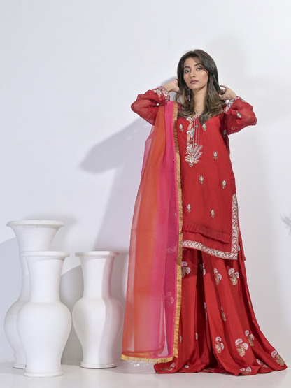 Ruby's Couture Festive Fall'25 Khadi Net Embellished Stitched Lehenga-Muntaha