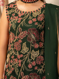 Hemstitch Chiffon Embroidered Stitched 3-Piece Suit-Jade