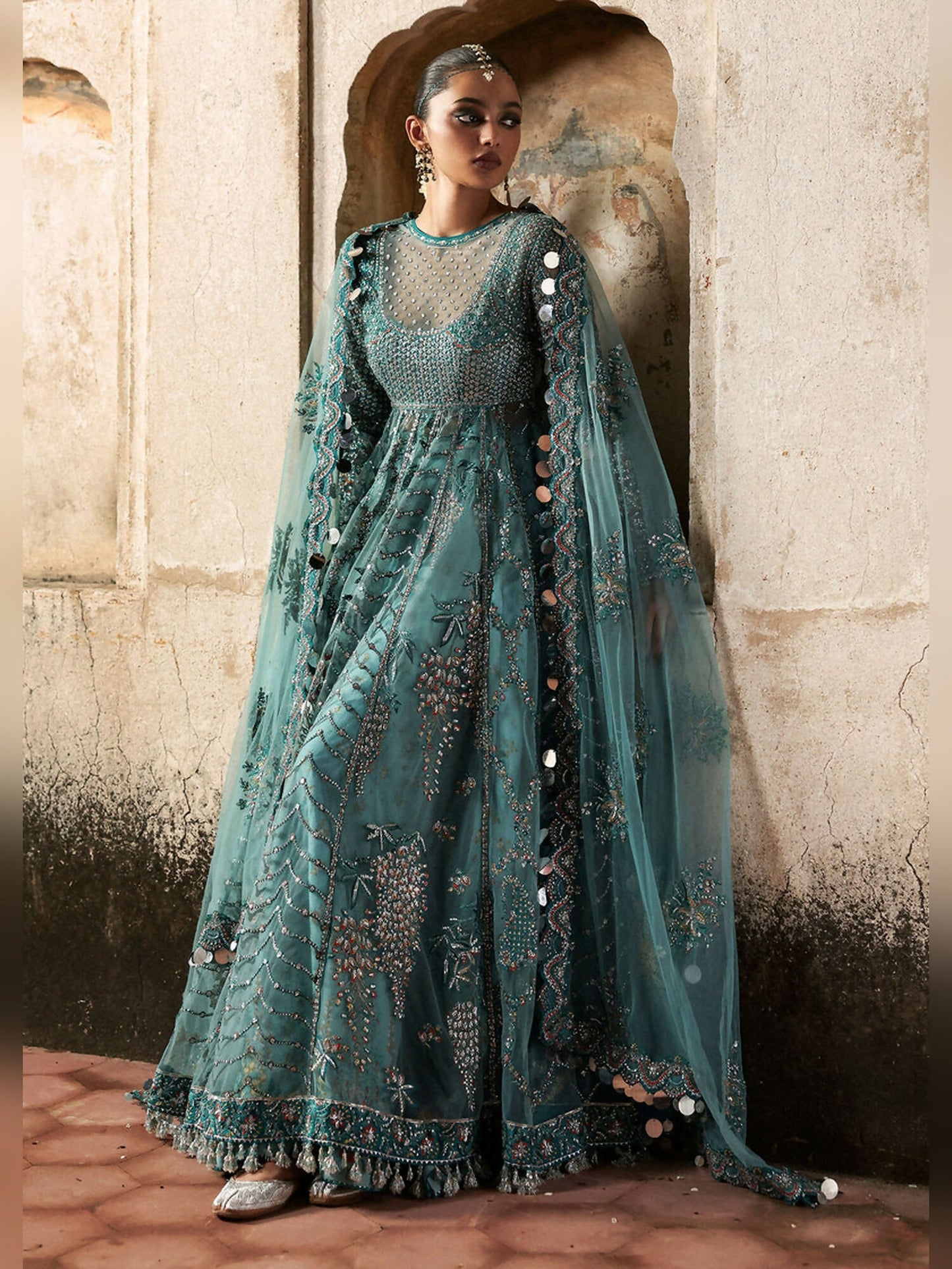Hussain Rehar Massarat Festive Unstitched'25 Net 3-Piece Suit-Nagma