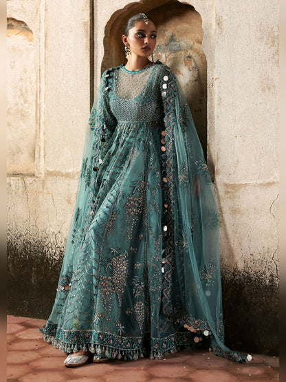 Hussain Rehar Massarat Festive Unstitched'25 Net 3-Piece Suit-Nagma