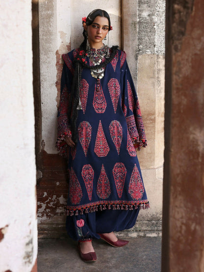 Hussain Rehar Karandi'25 Embroidered Unstitched 3-Piece Suit-Gulbano