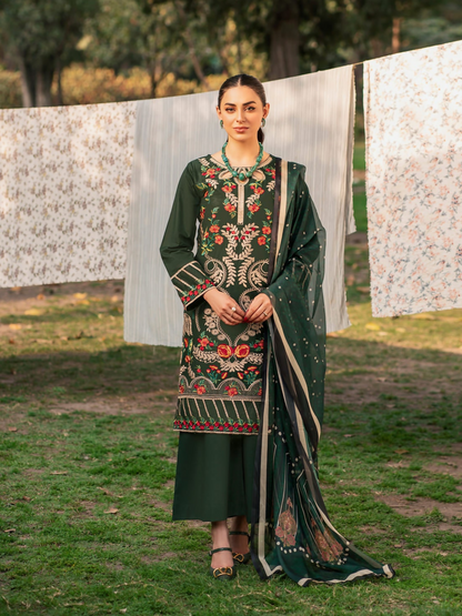 Panache Apparel Lawn Embroidered Stitched 2-Piece Suit-Surreal Green