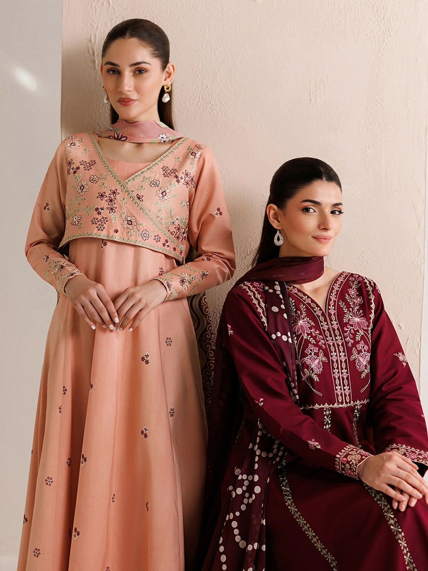 Panache Apparel Mistfall Vol II Cotton Embroidered Stitched Suit-Virelle