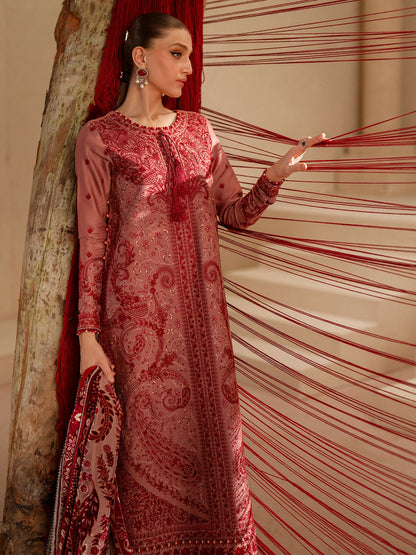 Binilyas Saqqara Kotrai Embroidered Stitched 3-Piece Suit-161-B
