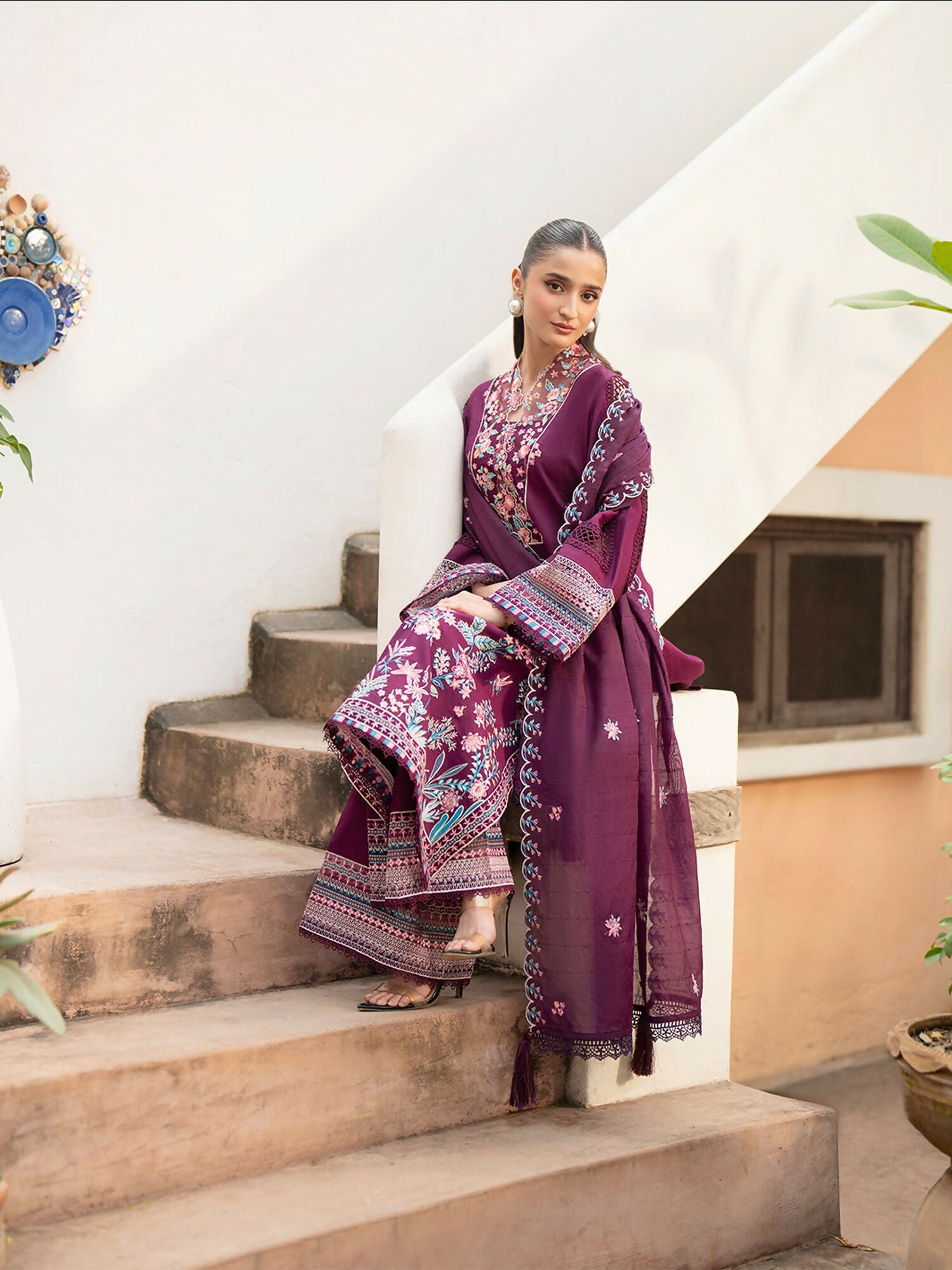 Mahnur Angan Lawn'26 Embroidered Unstitched 3-Piece Suit-AN-008