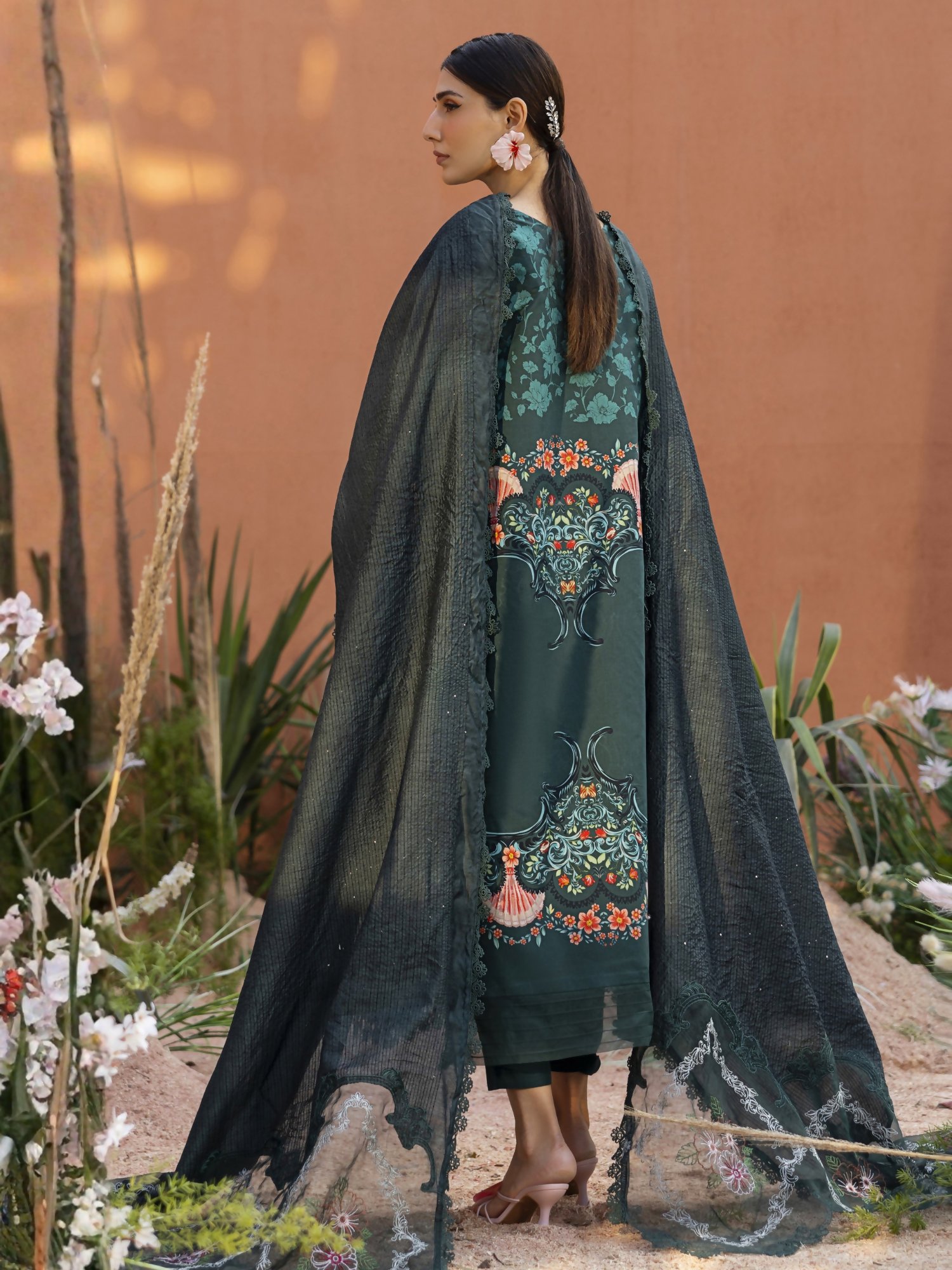 Parishay Ivy Bloom'26 Lawn Embroidered Unstitched 3-Piece Suit-IB-10