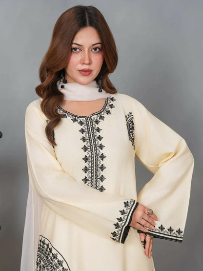 Stylish Collection Musk Linen Embroidered Stitched 3-Piece Suit-Zahoor