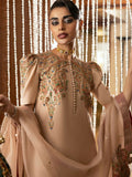 Hussain Rehar Basic Not Basic V Raw Silk Embellished Stitched 3-Piece Suit-Buff