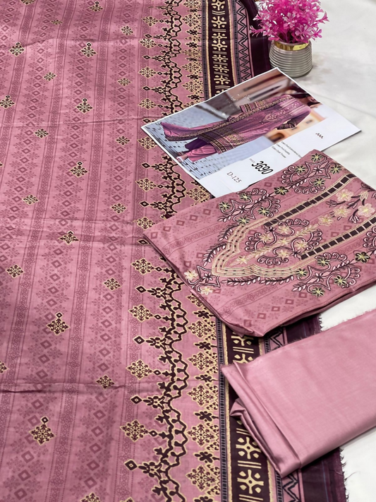 Bin Rehman Lawn Embroidered Unstitched 3-Piece Suit-D-125