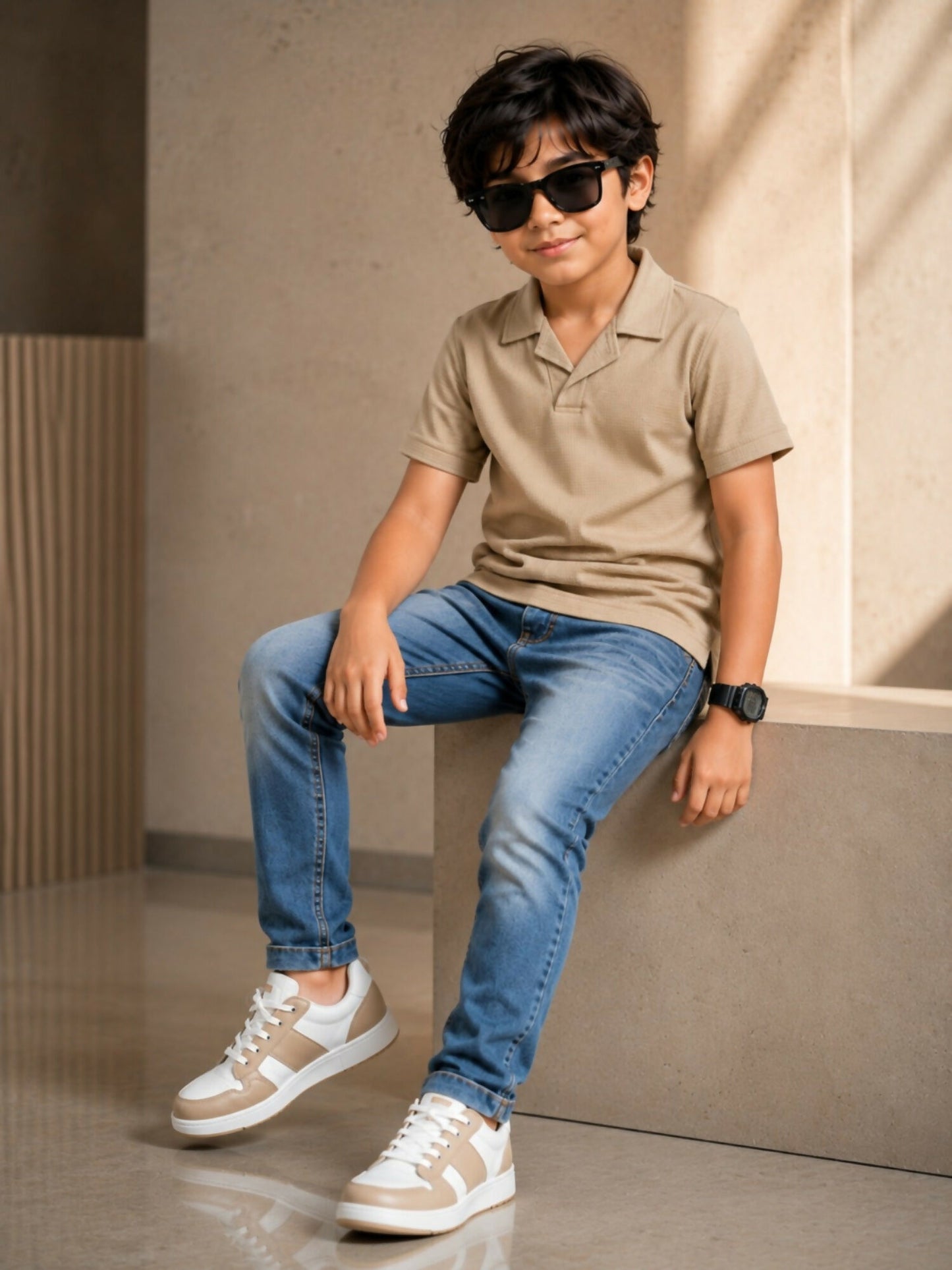 Velvour Boys Polyester Polo Shirt-VP29-A