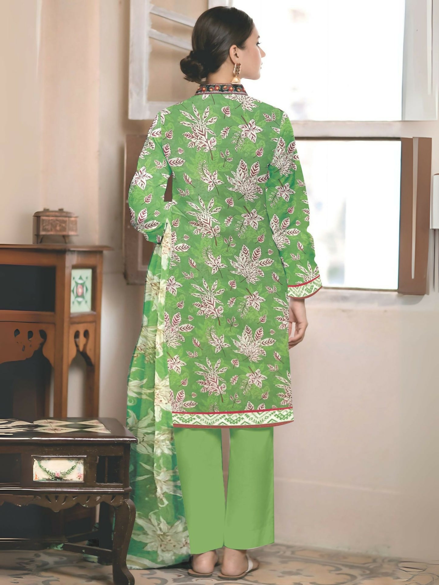 Cross Sketch Lawn Printed Unstitched 2-Piece Suit-Meher