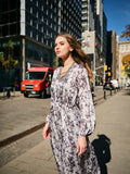 Panache Apparel Silk Printed Dress-Maze