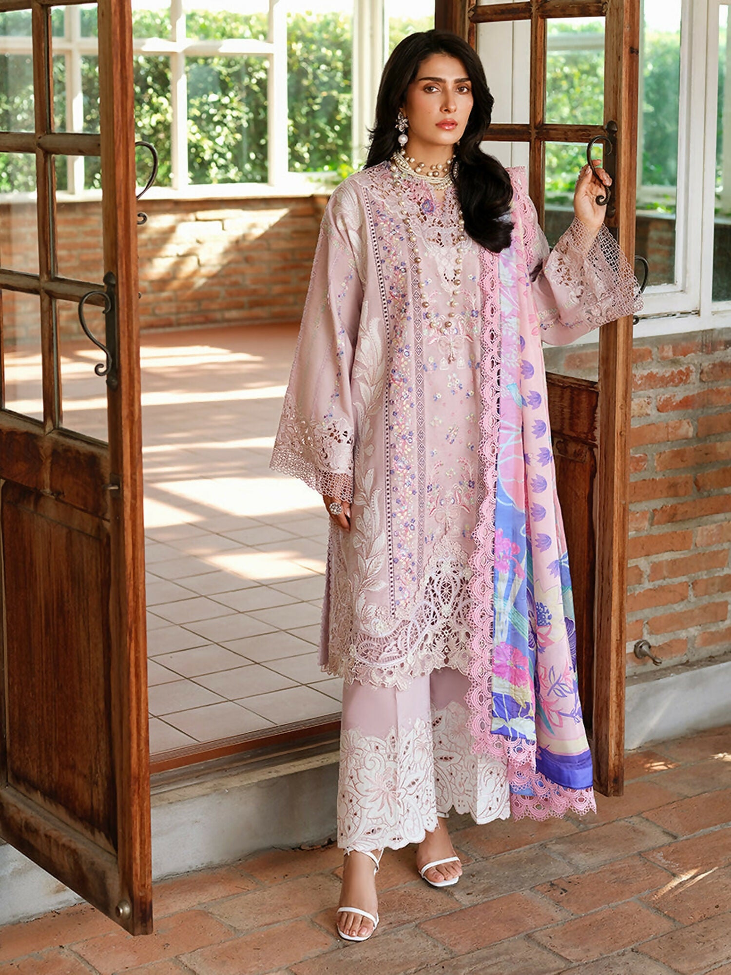 Mushq A Moi Luxury Lawn Embroidered Unstitched 3-Piece Suit-Opulent Whisper