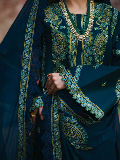 Mahnur Gul Luxury Lawn'26 Embroidered Unstitched 3-Piece Suit-G-002