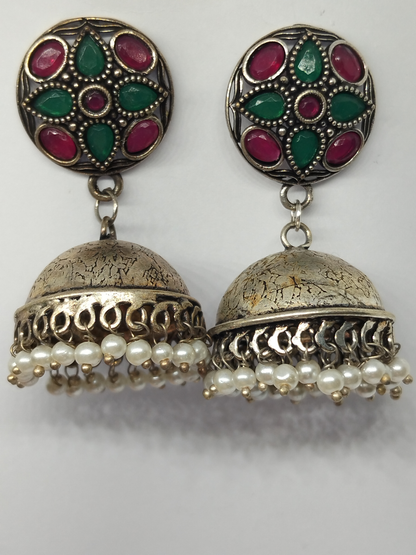 H&A Jewellery Oxidized Brass Handmade Jhumka
