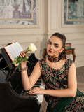 Hemstitch Chiffon Embroidered Stitched 3-Piece Suit-Jade