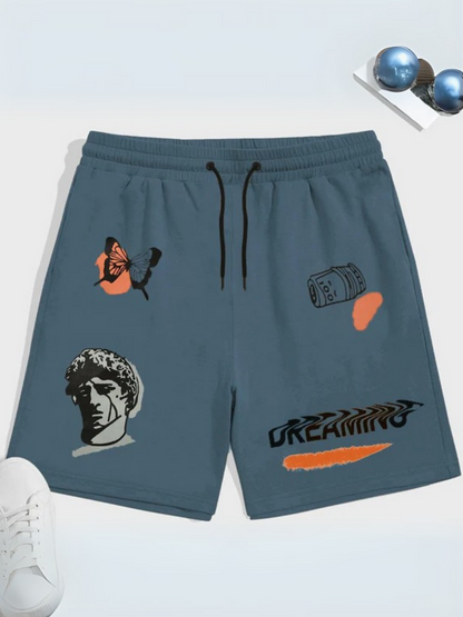 Jupiter Printed Figure Graphic Terry shorts-13341