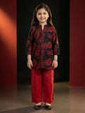 Velvour Girls Linen Printed Co-Ord Set-VG228-B