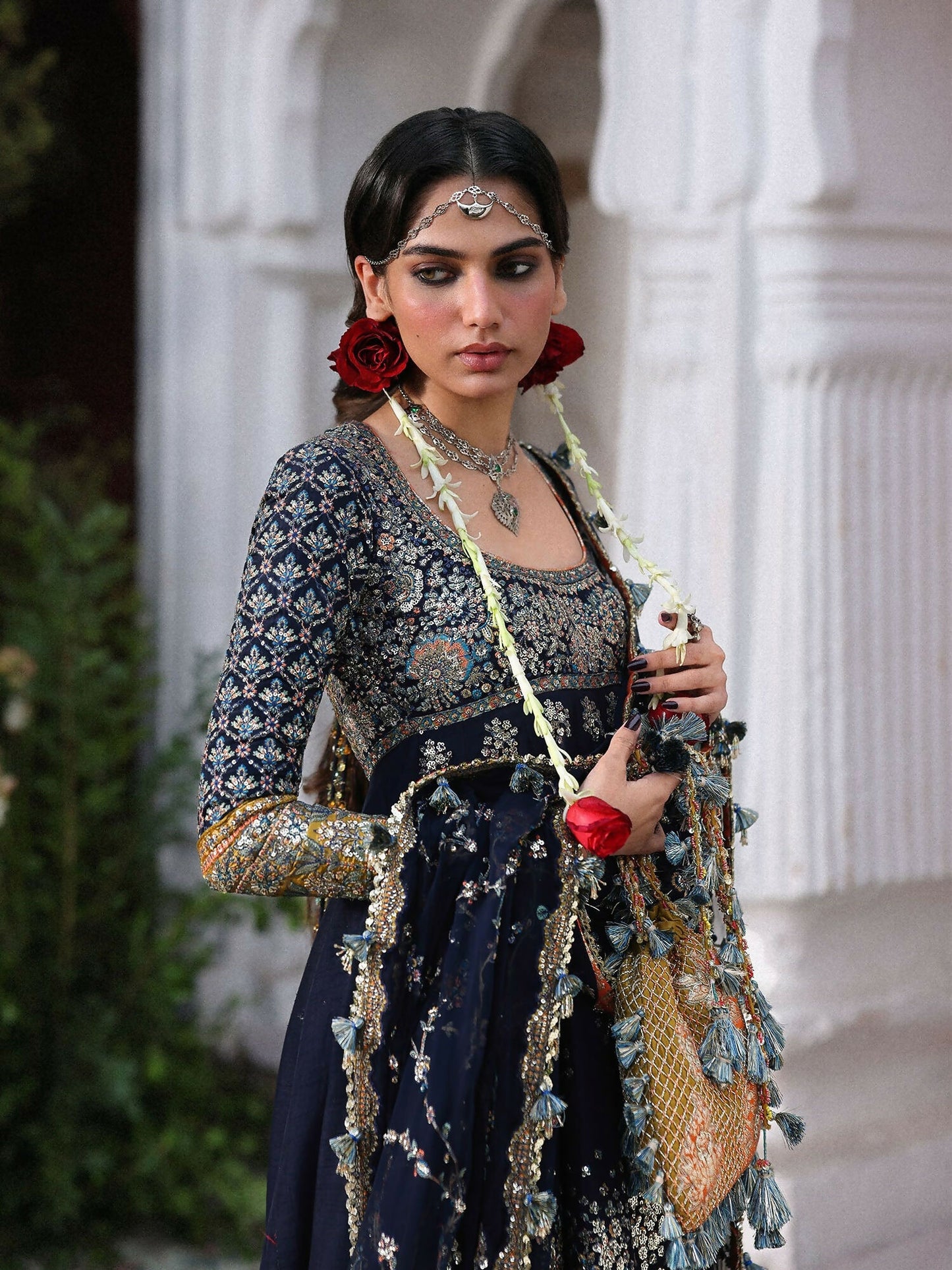 Hussain Rehar Festive Unstitched'26 Korean Raw Silk Embroidered 3-Piece Suit-Nain Tara