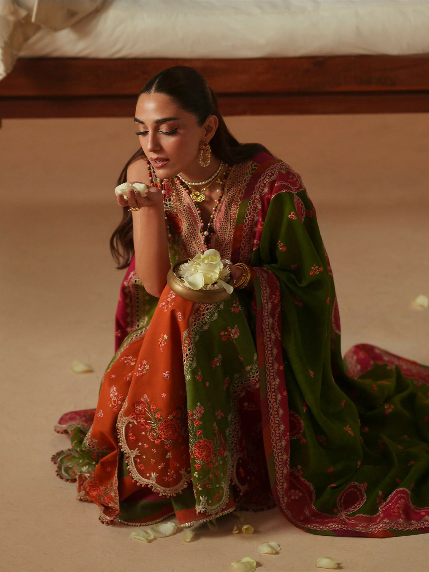 Binilyas Mashriq Luxury Lawn'26 Embroidered Unstitched 3-Piece Suit-D-114-B