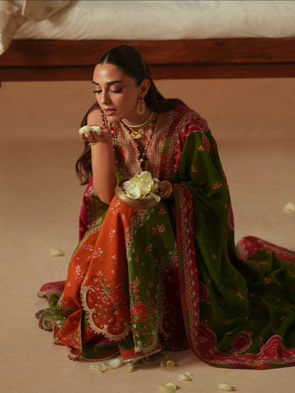 Binilyas Mashriq Luxury Lawn'26 Embroidered Unstitched 3-Piece Suit-D-114-B