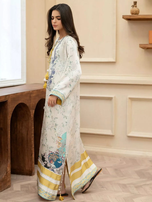 Shiza Hassan Miha Luxury Pret Satin Silk Printed 2-Piece Suit-Izel