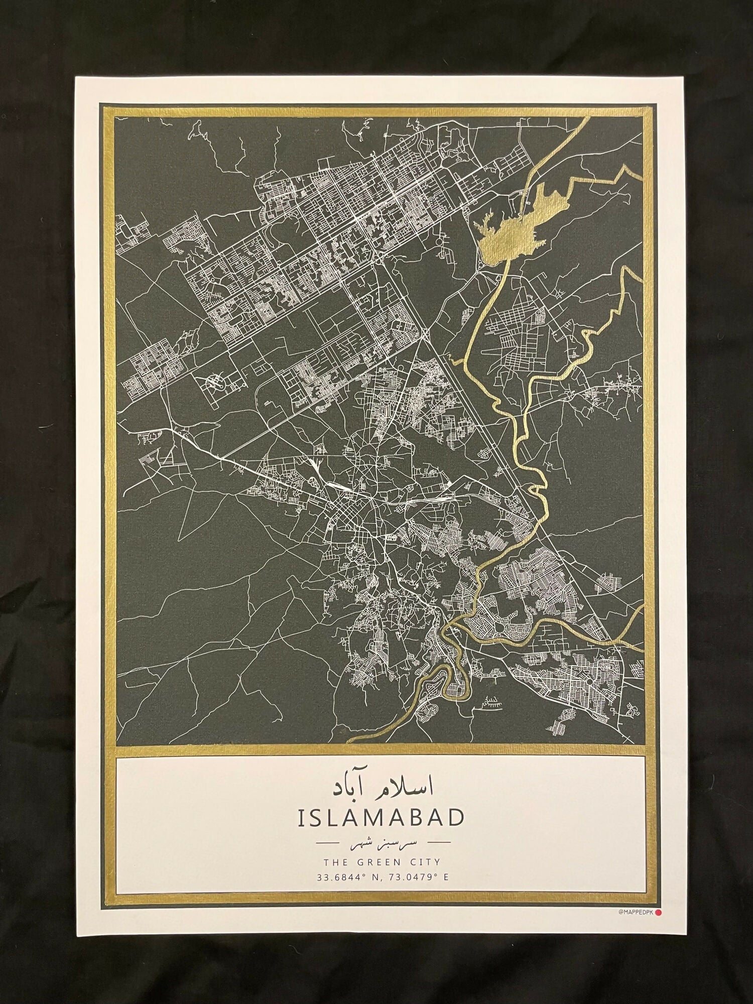 MappedPK Islamabad Hand Painted Map