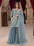 Hemstitch Raw Silk Embroidered Stitched Gharara-Layla