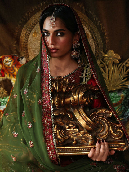Hussain Rehar Festive Unstitched'26 Chiffon Embroidered 3-Piece Suit-Hemali