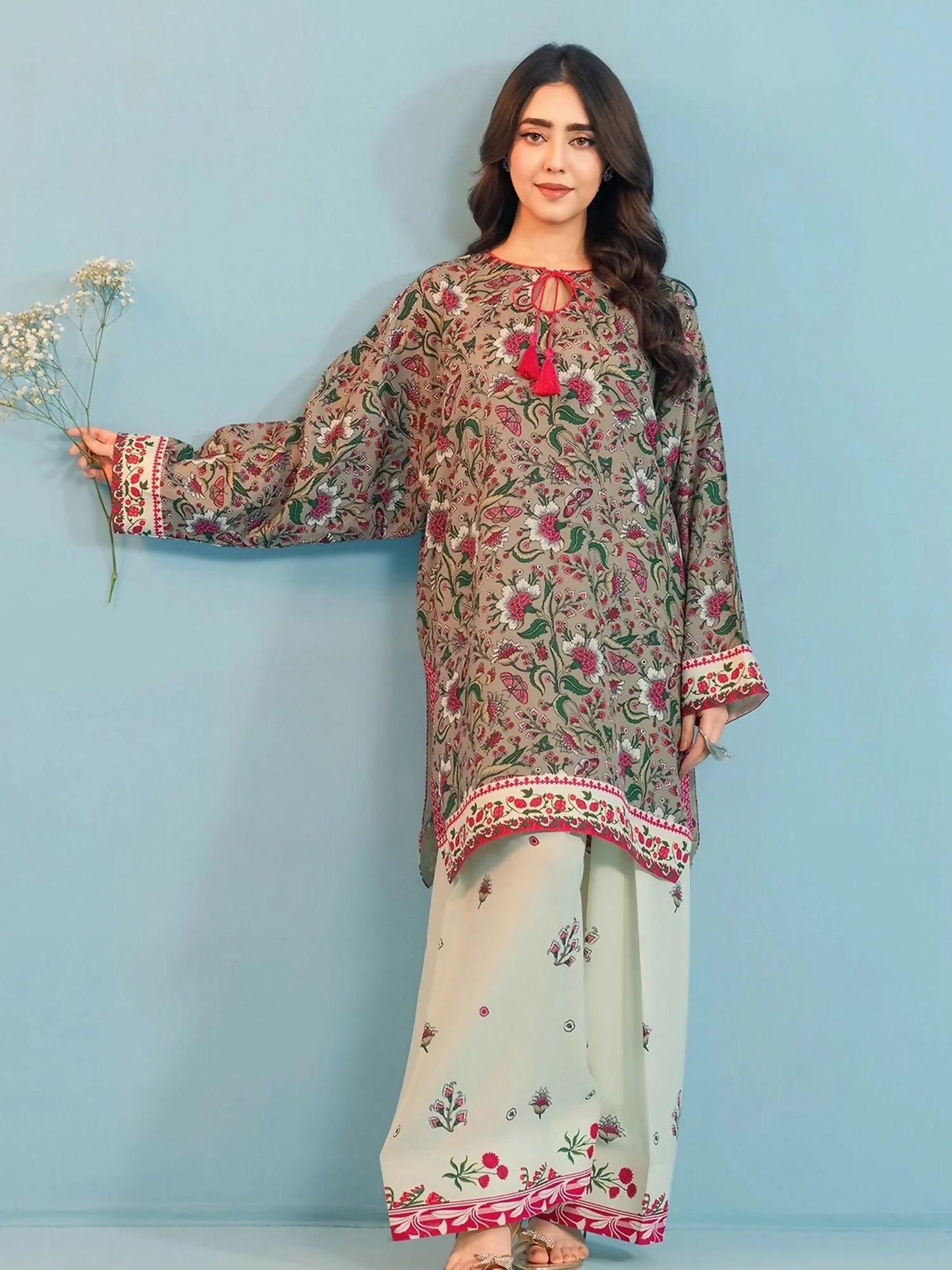 Panache Apparel Dear Summer Silk Lawn Printed Stitched Suit-Leafline