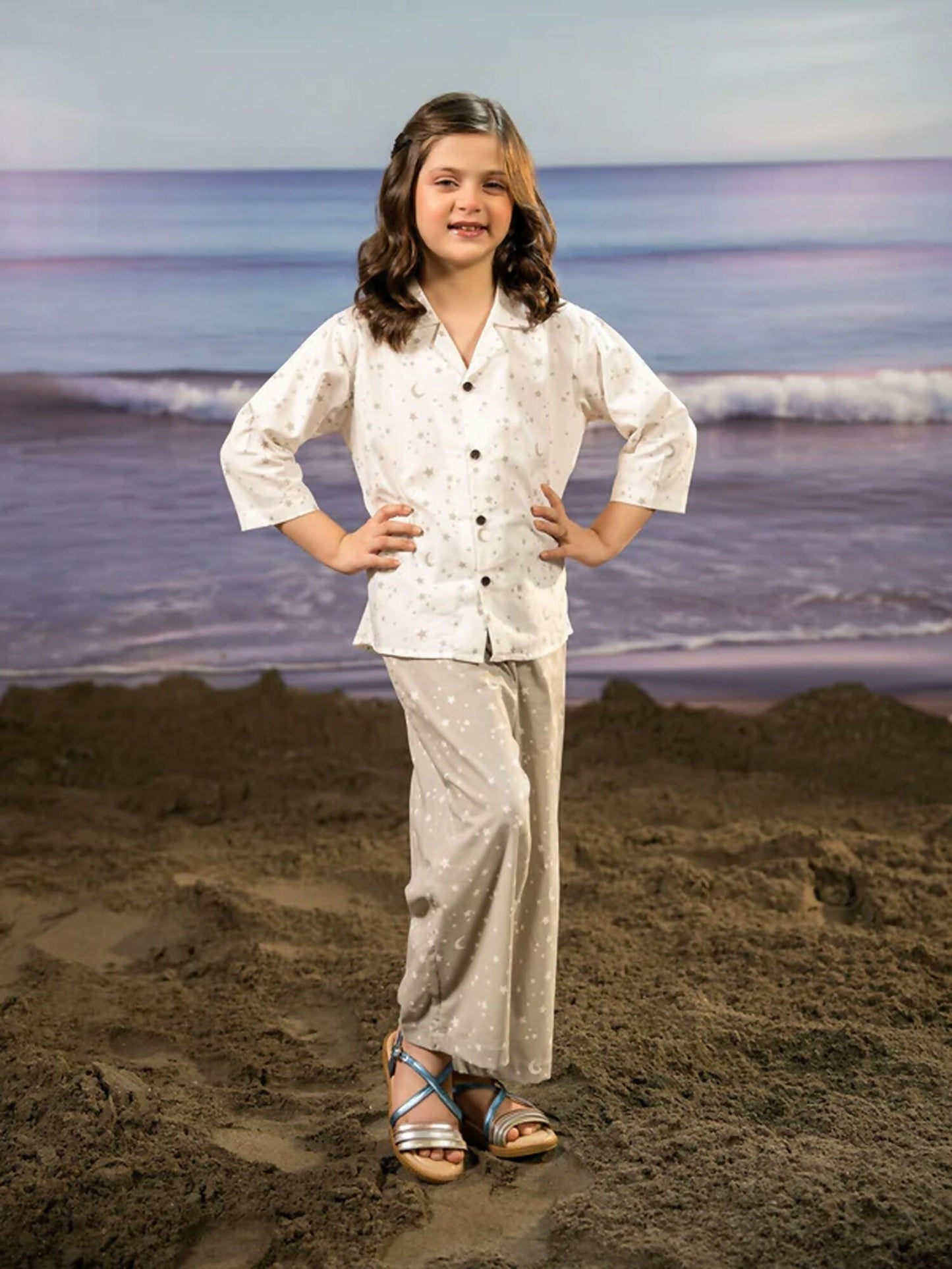 Velvour Girls Printed Co-ord Set-VG164-A