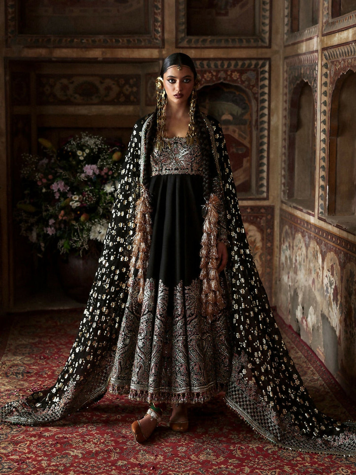 Hussain Rehar Massarat Festive Unstitched'25 Korean Raw Silk Embroidered 3-Piece Suit-Noor Jehan