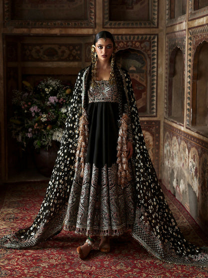 Hussain Rehar Massarat Festive Unstitched'25 Korean Raw Silk Embroidered 3-Piece Suit-Noor Jehan