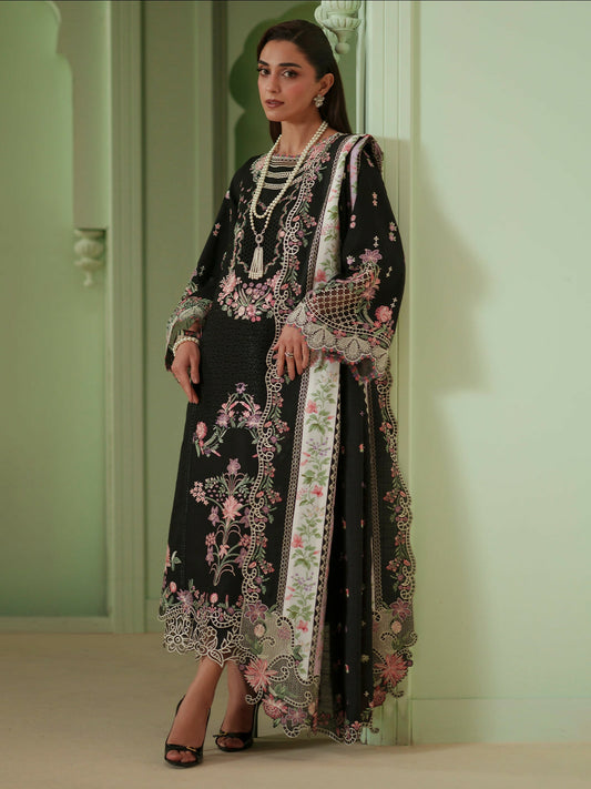 Binilyas Mashriq Luxury Lawn'26 Embroidered Unstitched 3-Piece Suit-D-112-B